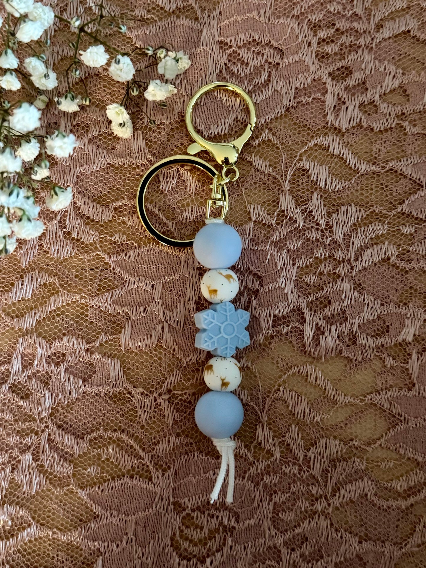 Blue Snowflake Keychain