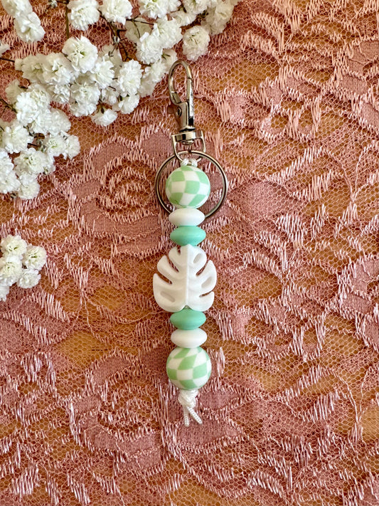 White Leaf Keychain