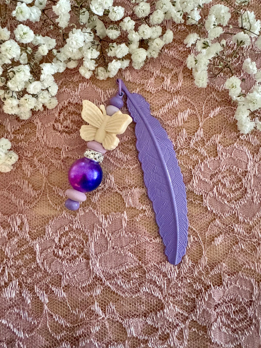 Purple Feather Keychain